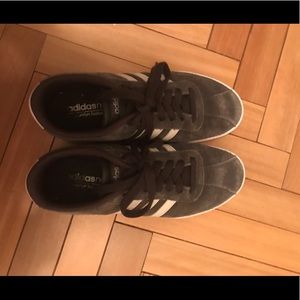 Adidas dark gray suede sneakers